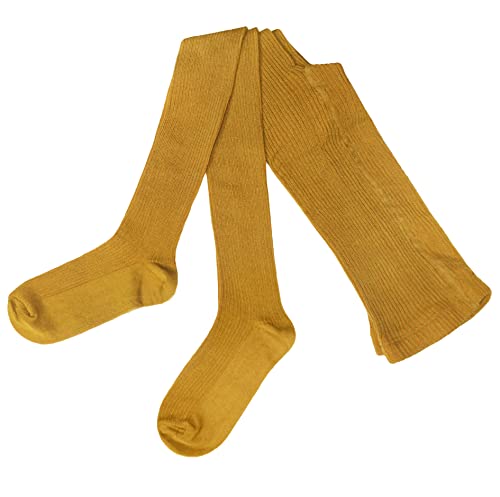 Weri Spezials Damen Strumpfhose aus ökologische Baumwolle, Warme und Modische Rippe Strickstrumpfhose (Curry, 44-46) von Weri Spezials