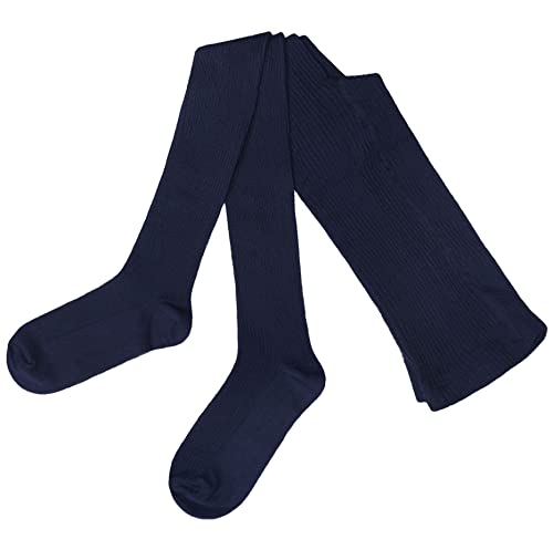 Weri Spezials Damen Strumpfhose aus ökologische Baumwolle, Warme und Modische Rippe Strickstrumpfhose (Marine, 36-38) von Weri Spezials