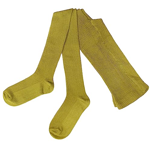 Weri Spezials Damen Strumpfhose aus ökologische Baumwolle, Warme und Modische Rippe Strickstrumpfhose (as3, numeric, numeric_36, numeric_38, regular, regular, Senf) von Weri Spezials