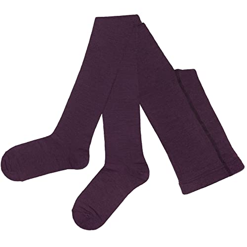 Weri Spezials Damen Strumpfhosen Warm ökologische Wolle in feiner Qualität in 7 modiche Farben Glatt (40-42, Aubergine) von Weri Spezials