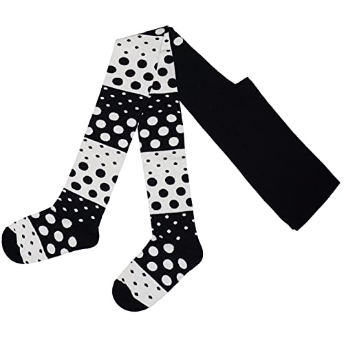 Weri Spezials Damenstrumpfhose Baumwolle - Warm und Modisch - in verschiedenen Muster- und Farbvariationen. (36-38-S, Schwarz-Weiß Graphik) von Weri Spezials