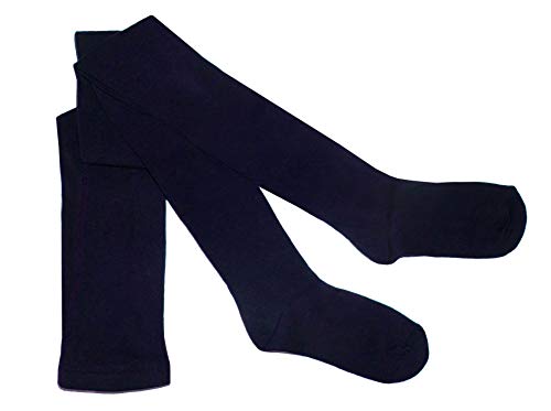 Weri Spezials Damenstrumpfhose Uni Glatte Blickdicht, Baumwolle in mehreren modernen Farben. (48-50, Marine) von Weri Spezials