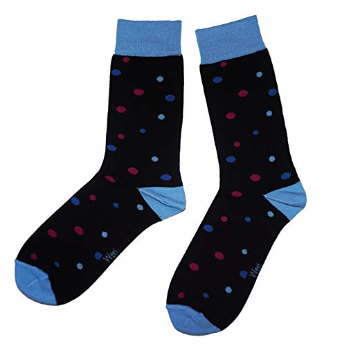 Weri Spezials Frohe Damen Socken mit lustigen modischen Designs! In mehreren Mustern- und Farbvariationen! (39-42, Punkte Schwarz-Blau) von Weri Spezials