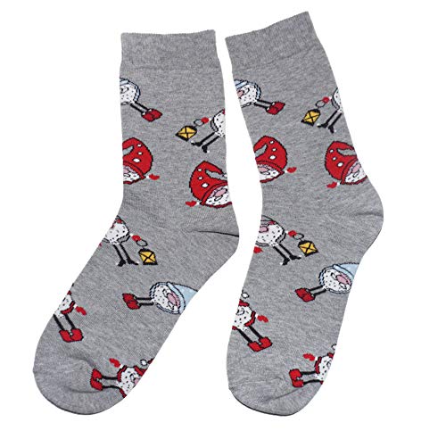 Weri Spezials Frohe Weihnachten Damen Socken mit lustigen Weihnachtsmotiven! In mehreren Farbvariationen! (39-42, Grau mel. Kobolde) von Weri Spezials