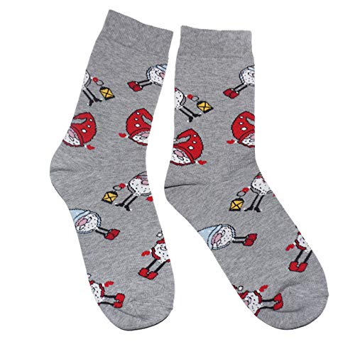 WERI SPEZIALS Frohe Weihnachten Damen Socken mit lustigen festlichen Weihnachtsmotiven! In mehreren Mustern- und Farbvariationen! (39-42, Graumel. Kobolde) von WERI SPEZIALS