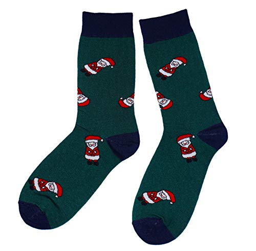 WERI SPEZIALS Frohe Weihnachten Herren Socken In vielen Mustern- und Farbvariationen! (39-42, Dunkelgrün Weihnachten) von WERI SPEZIALS