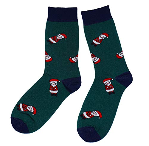 Weri Spezials Frohe Weihnachten Herren Socken mit lustigen Weihnachtsmanner! In dunkel gruen Gr. 39-42 von Weri Spezials