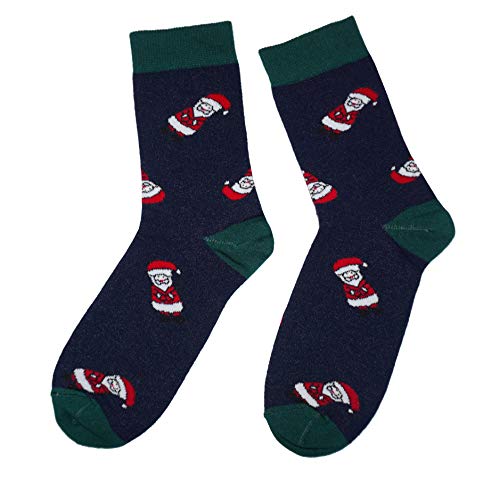 WERI SPEZIALS Frohe Weihnachten Herren Socken In mehreren Mustern- und Farbvariationen! (43-46, Marine Weihnachten) von WERI SPEZIALS