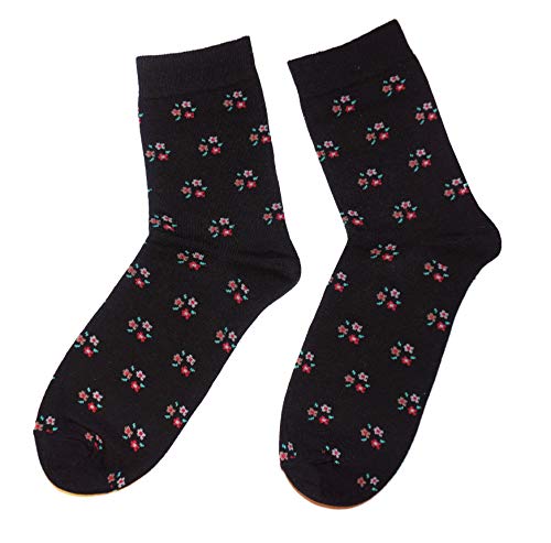 Weri Spezials Funny Damen Socken mit lustigen modischen Designs! In mehreren Mustern- und Farbvariationen! (39-42, Schwarz Blümchen) von Weri Spezials