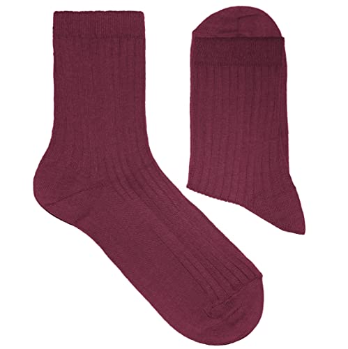 WERI SPEZIALSHerren Casual Business Funny Socken Rippe aus Baumwolle in mehreren Natur Farben. (39-42, Anemone) von Weri Spezials