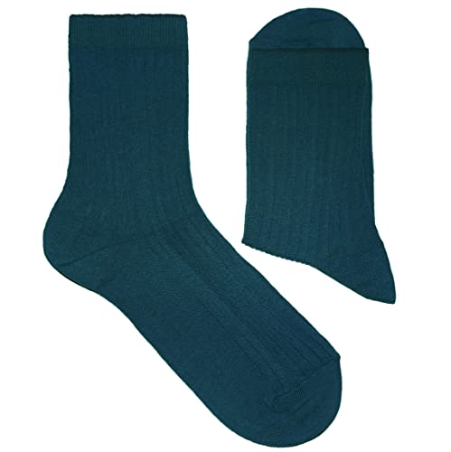 Weri Spezials Herren Casual Business Funny Socken Rippe aus Baumwolle in mehreren Natur Farben. (39-42, Petrol) von Weri Spezials