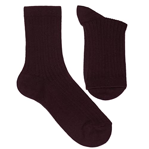 Weri Spezials Herren Casual Business Funny Socken Rippe aus Baumwolle in mehreren Natur Farben. (43-46, Dunkelwein) von Weri Spezials