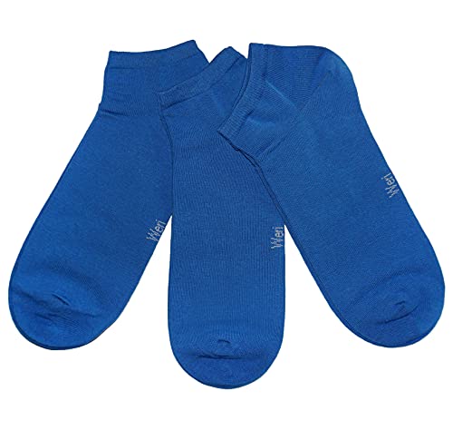 Weri Spezials Herren Sneaker Socken 3-er Pack Baumwolle Sneakersocken 3 Set Uni Glatt (as3, numeric, numeric_39, numeric_42, regular, regular, Kornblau Uni 3er) von Weri Spezials