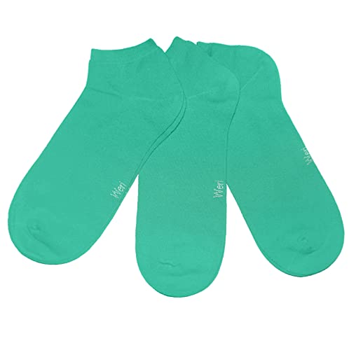 Weri Spezials Herren Sneaker Socken 3-er Pack Baumwolle Sneakersocken 3 Set Uni Glatt (as3, numeric, numeric_39, numeric_42, regular, regular, Mint) von Weri Spezials