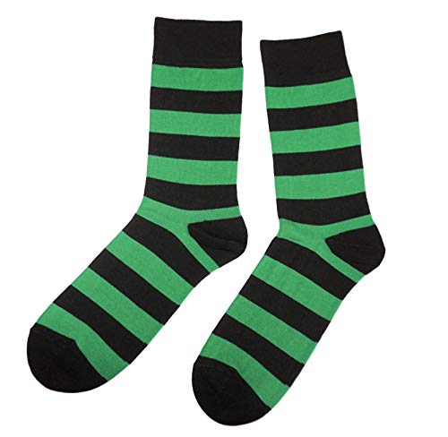 Weri Spezials Herren Socken Business Casual Funny Socken in modischen lustigen Muster und Farbvariationen Baumwolle (43-46, Schwarz-Grün Blockringel) von Weri Spezials