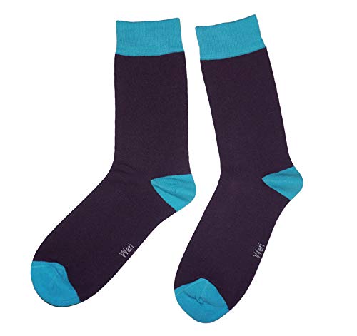 Weri Spezials Herren Socken Business Casual Funny Socken mit klassischen Muster und Farbvariationen Baumwolle (43-46, Marine-Blau Uni) von Weri Spezials