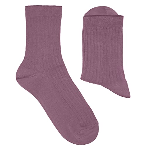 Weri Spezials Herren Socken Casual Business Funny Socken Rippe aus Baumwolle in mehreren Natur Farben. (43-46, Veilchen) von Weri Spezials