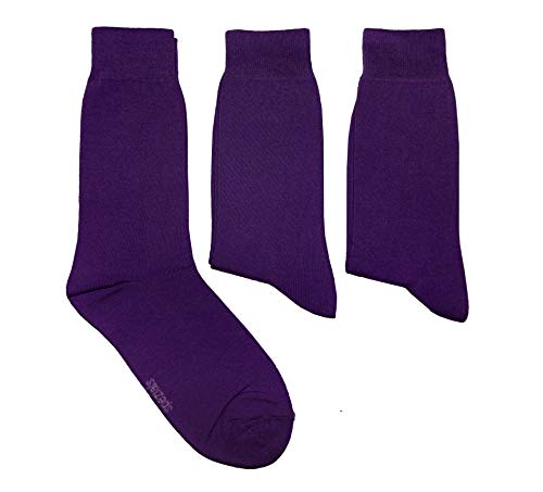 WERI SPEZIALS Herren Socken in 3er Pack - mehrere tolle Farben - mit Komfortbund aus Baumwolle. Für Business und Freizeit. (39-42, Aubergine Uni) von WERI SPEZIALS