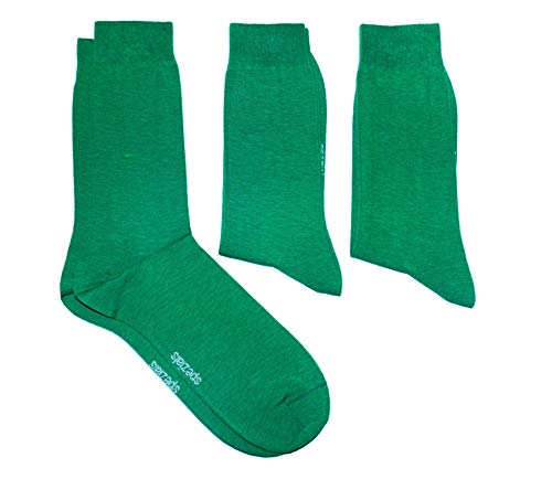 WERI SPEZIALS Herren Socken in 3er Pack - mehrere tolle Farben - mit Komfortbund aus Baumwolle. Für Business und Freizeit. (39-42, Smaragdgrün Uni) von WERI SPEZIALS