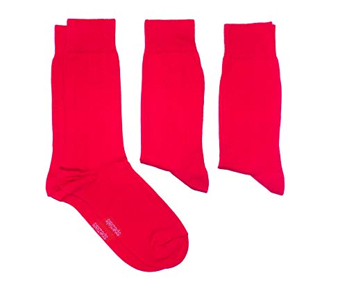 WERI SPEZIALS Herren Socken in 3er Pack - mehrere tolle Farben - mit Komfortbund aus Baumwolle. Für Business und Freizeit. (43-46, Rubin Uni) von WERI SPEZIALS