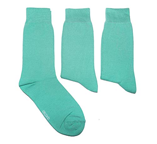 Weri Spezials Herren Socken in 3er Pack mit Komfortbund Baumwolle Business und Freizeit (39-42, Pfefferminz Uni) von Weri Spezials