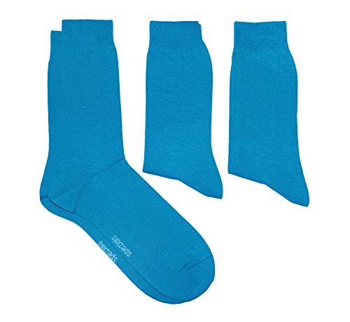 WERI SPEZIALS Herren Socken in 3er Pack mit Komfortbund Baumwolle Business und Freizeit (43-46, Divablau Uni) von WERI SPEZIALS