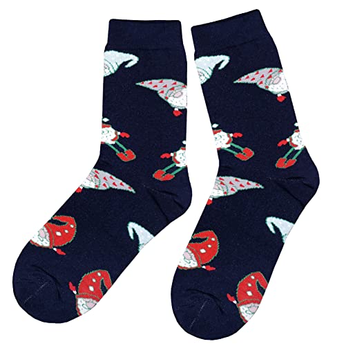 Weri Spezials Herren Weihnachtssocken aus Baumwolle - Bunte Socken mit Weihnachtsmotiven, lustige Weihnachten Geschenke (Marine Kobolde, 39-42) von Weri Spezials