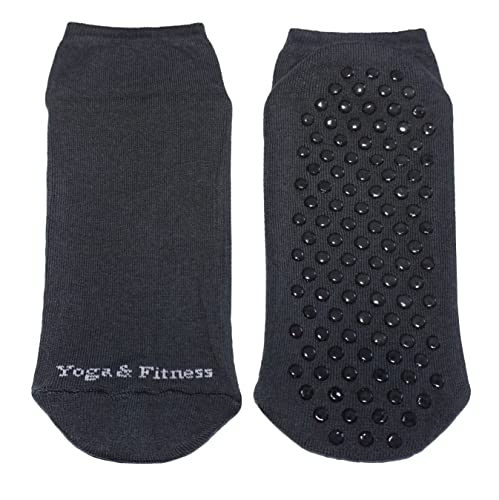 Weri Spezials Herren Yoga und Fitness Sport Stoppersocken in, Noppensocken Anti-Rutsch, ABS Socken in mehreren Farben. (43-46, Dunkelgrau) von Weri Spezials