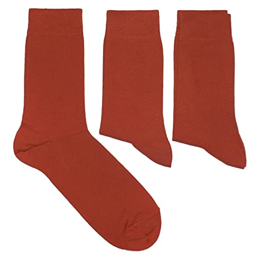 Weri Spezials Herrensocken Baumwolle einfarbig 3-Pack Business Casual Basic für jeden Tag in vielen tollen Farben Uni (39-42, Chili) von Weri Spezials