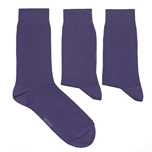 Weri Spezials Herrensocken Baumwolle einfarbig 3-Pack Business Casual Basic für jeden Tag in vielen tollen Farben Uni (39-42, Lila) von Weri Spezials