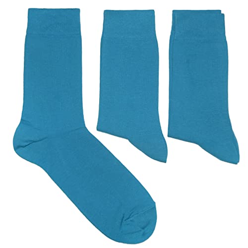 Weri Spezials Herrensocken Baumwolle einfarbig 3-Pack Business Casual Basic für jeden Tag in vielen tollen Farben Uni (43-46, Blau) von Weri Spezials