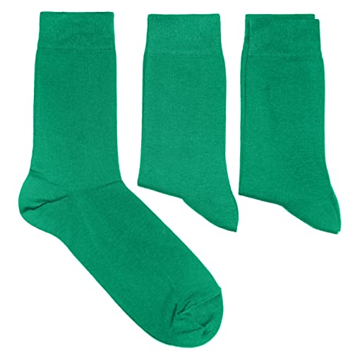 Weri Spezials Herrensocken Baumwolle einfarbig 3-Pack Business Casual Basic für jeden Tag in vielen tollen Farben Uni (43-46, Smaragd) von Weri Spezials