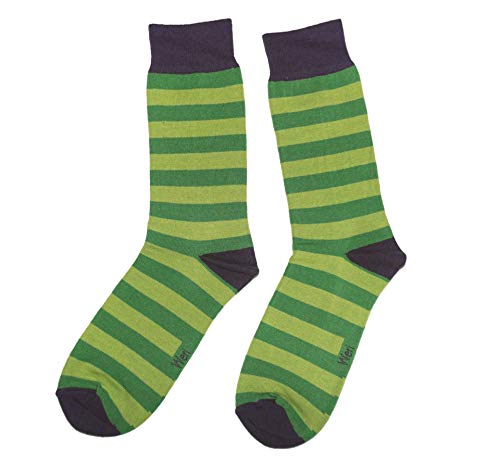 Weri Spezials Herrensocken Business Casual Funny Socken in modischen lustigen Muster- und Farbvariationen mit hohem Baumwollanteil. (39-42, Kiwi Blockringel) von Weri Spezials