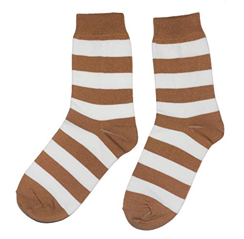 Weri Spezials Herrensocken Business Casual Funny Socken in modischen lustigen Muster- und Farbvariationen mit hohem Baumwollanteil. (43-46, Camel-Latte Blockringel) von Weri Spezials