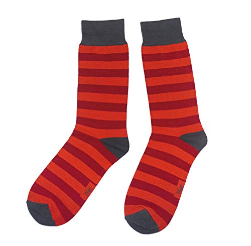 Weri Spezials Herrensocken Business Casual Funny Socken in modischen lustigen Muster- und Farbvariationen mit hohem Baumwollanteil. (43-46, Chili Blockringel) von Weri Spezials