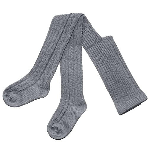 Weri Spezials Kinder Strickstrumpfhose aus Baumwolle Rustikal Kinderstrumpfhose mit dem gestrickten Zopfmuster Warm Cable (as3, numeric, numeric_122, numeric_128, regular, Mittelgrau Zopfe) von Weri Spezials
