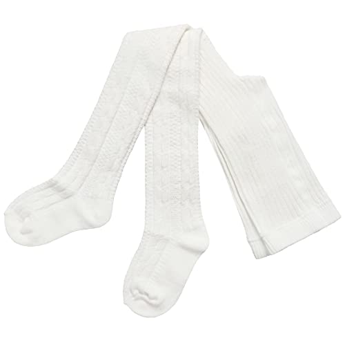 Weri Spezials Kinder Strickstrumpfhose aus Baumwolle Rustikal Kinderstrumpfhose mit dem gestrickten Zopfmuster Warm Cable (as3, numeric, numeric_134, numeric_146, regular, Creme Zopfe) von Weri Spezials