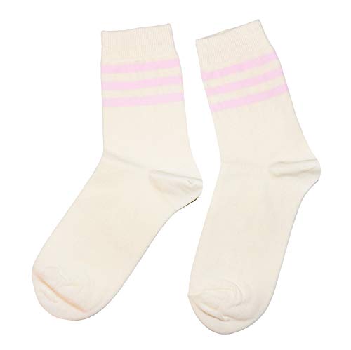 Weri Spezials Klassische Damen Socken mit modischen Designs! In mehreren Mustern- und Farbvariationen! (39-42, Creme-Rosa mit Ringel) von Weri Spezials