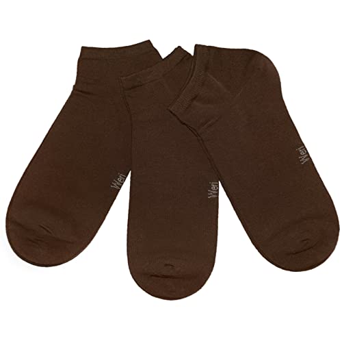 Weri Spezials Sneaker Socken 3 Paar Damen und Kinder Sportsocken 3-er Pack Baumwolle Sneakersocken Set Uni Glatt (as3, numeric, numeric_35, numeric_38, regular, regular, Haselnuss) von Weri Spezials