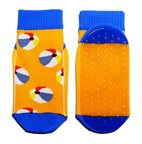 Weri Spezials Strandsocken für Baby und Kinder mit ABS Beschichtung, Aqua-Socken Madchen Jungen Schwimmschuhe mit Strandbälle, von Größe 19 bis 38, in 2 tollen Farben (31-34, Orange) von Weri Spezials