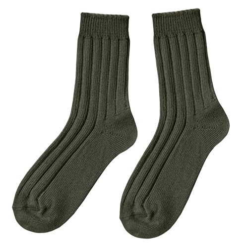 Weri Spezials Wolle Socken warme natur Damen Socke mit verschiedenen Wolleanteil und Acryl (35-38, Oliv Rippe Wolle-Acryl) von Weri Spezials