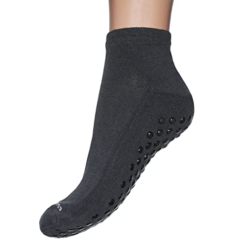 Weri Spezials Yoga & Fitness Damen Stoppersocken Anti-Rutsch Socken Pilates Sportsocken Sneaker (as3, numeric, numeric_35, numeric_38, regular, regular, Antrazit) von Weri Spezials