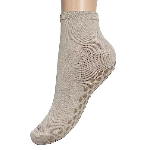 Weri Spezials Yoga & Fitness Damen Stoppersocken Anti-Rutsch Socken Pilates Sportsocken Sneaker (as3, numeric, numeric_35, numeric_38, regular, regular, Beige) von Weri Spezials