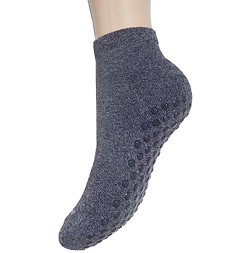 Weri Spezials Yoga & Fitness Damen Stoppersocken Anti-Rutsch Socken Pilates Sportsocken Sneaker (as3, numeric, numeric_35, numeric_38, regular, regular, Grau mel.) von Weri Spezials
