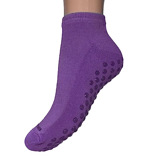 Weri Spezials Yoga & Fitness Damen Stoppersocken Anti-Rutsch Socken Pilates Sportsocken Sneaker (as3, numeric, numeric_35, numeric_38, regular, regular, Violett) von Weri Spezials