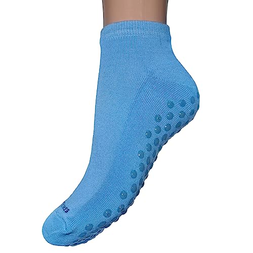 Weri Spezials Yoga & Fitness Damen Stoppersocken Anti-Rutsch Socken Pilates Sportsocken Sneaker (as3, numeric, numeric_39, numeric_42, regular, regular, Mittelblau) von Weri Spezials