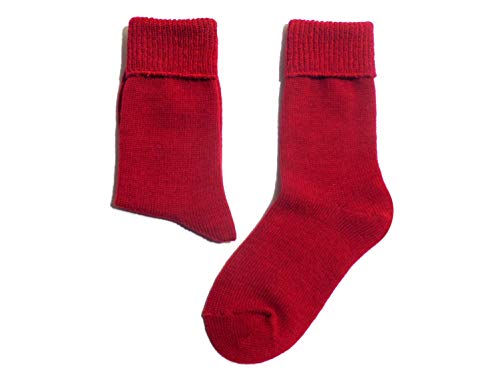 WERI SPEZIALS wertfolle warme natur Socke für Damen mit verschiedenen Wolleanteil und Acryl. Grobstrick, weich und Wärme. (39-42, Rubin Umschlag) von WERI SPEZIALS
