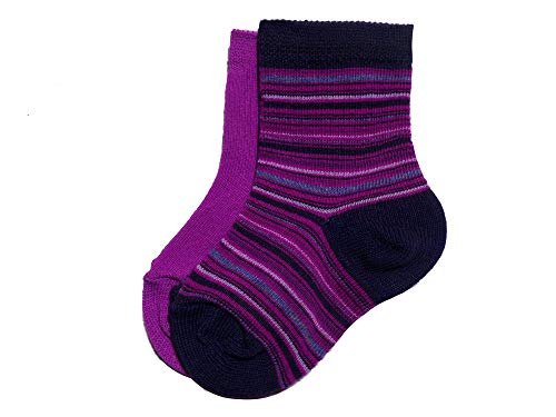Weri Spezials wertvollen Baby und Kinder Socke Ringel im Doppelpack für Mädchen und Jungen in verschiedenen Farben. (23-26, Lila) von Weri Spezials