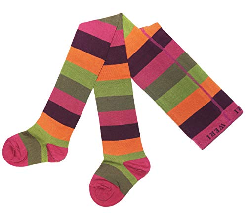 Weri Spezials Baby und Kinderstrumpfhose für Mädchen Blockringel Design in verschiedenen Farbvariationen (110-116, Anemone Blockringel) von Weri Spezials