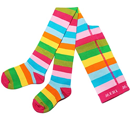 Weri Spezials Baby und Kinderstrumpfhose für Mädchen Blockringel Design in verschiedenen Farbvariationen (68, Regenbogen) von Weri Spezials
